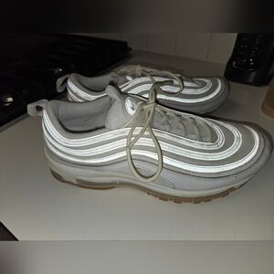 Nike Air Max 97 White and Gray Athletic Shoes
